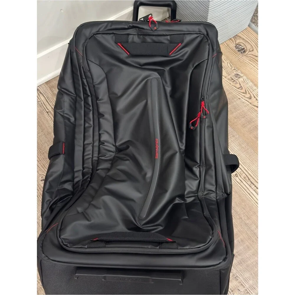 Samsonite 🔥✈️ECODIVER LARGE WHEELED DUFFEL Black Rolling Bag Telescopic Handle
